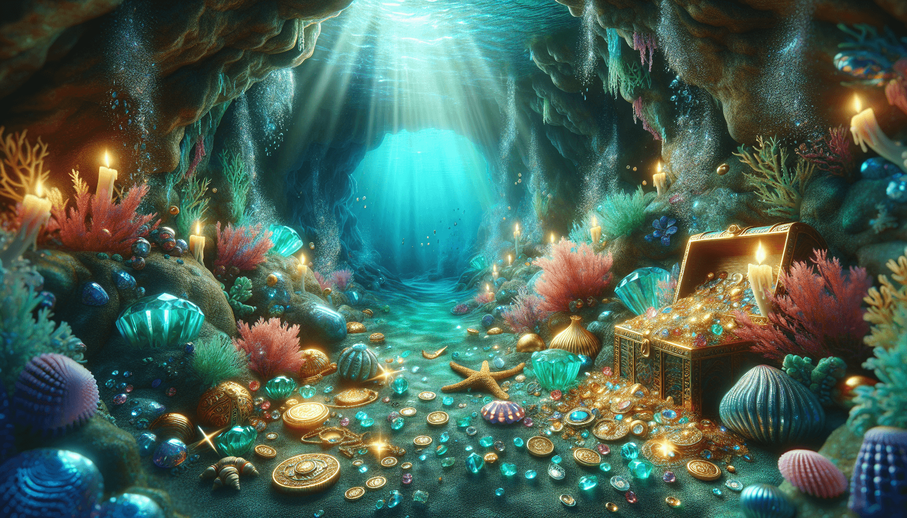 Underwater treasure cave